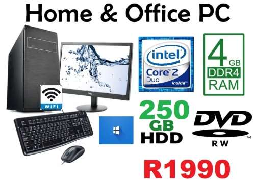 Mecer Proline Intel Core2Duo 3.0, 250GB HDD, 4GB Ram,DVD-6ch sound-USB-LAN (refurbished)+19` lcd