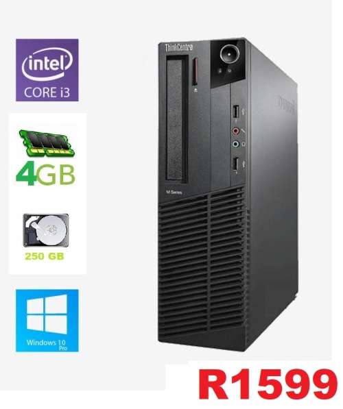 LENOVO M82 DESKTOP COMPUTER PACKAGE, INTEL CORE I3 3.0 GHZ, 4GB RAM, 250GB HDD, DVD, WINDOWS (UPGRAD