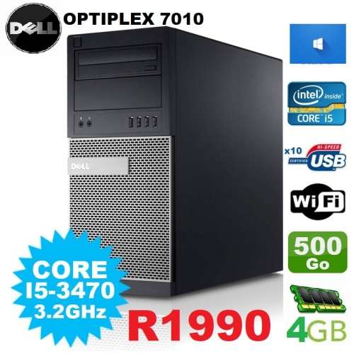 Dell OptiPlex 7010 MiniTower PC - Intel Core i5- 3.1GHz 4GB 250GB DVDRW Windows 10 Pro (Renewed)