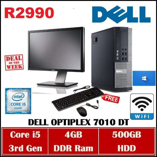 DELL OPTIPLEX 3010 CORE i5-8GB RAM-500GB HDD -WINDOWS 10-19` LCD  KEYBOARD + MOUSE