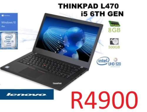 Lenovo ThinkPad L470 Core i5 6th gen-8GB-500GB-14` HD SCREEN