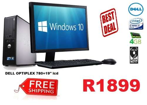 Dell Optiplex Desktop Computer PC Tower Intel 3.0GHz 4GB Ram 25oGB+19` lcd