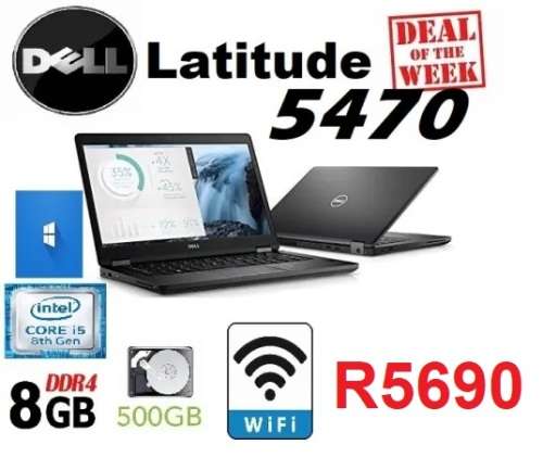 Dell Latitude 5470 Laptop -8th Gen-14 HD,Core i5-6200U 2.50GHz, 8GB DDR4 RAM, 500GB 7200RPM