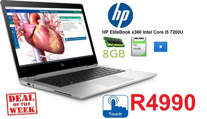 HP EliteBook x360 Intel Core i5 7200U (2.50GHz)-Touchscreen Intel Core i5-7200U 2.50GHz CPU 8GB DDR4