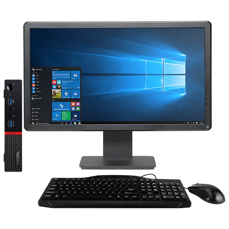 Lenovo ThinkCentre M700 Intel i3 Micro Desktop PC + 20` Monitor (Refurb)