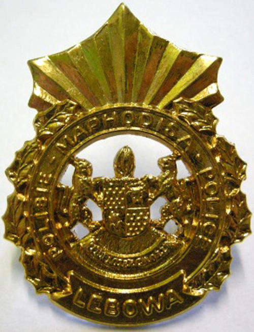 Lebowa Police Voided Cap Badge