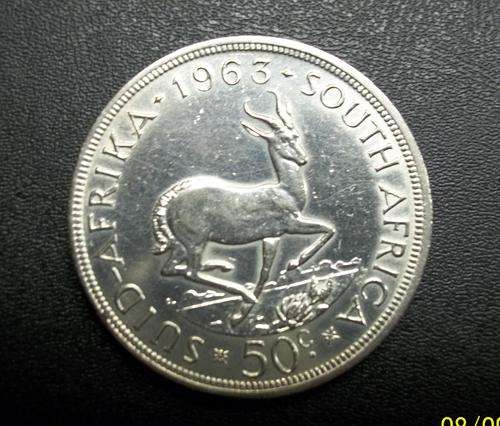1963 50c S.A EENDRAG MAAK MAG SILVER COIN, STILL IN GOOD CONDITION!