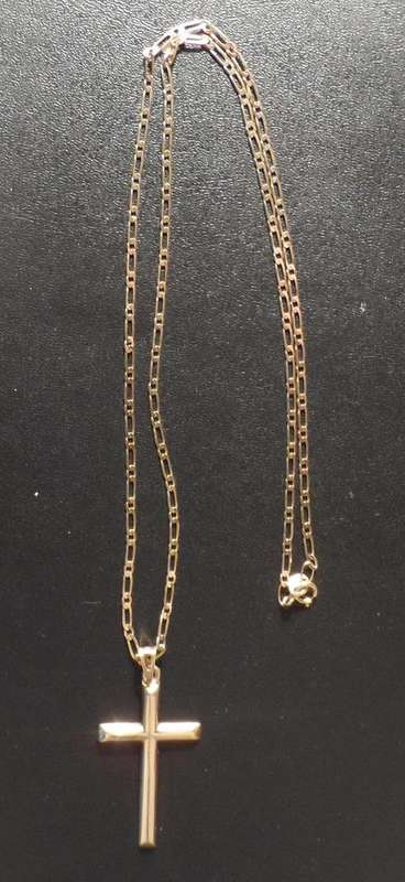 NECKLACE 9ct GOLD - NECKLACE + CROSS PENDANT !!