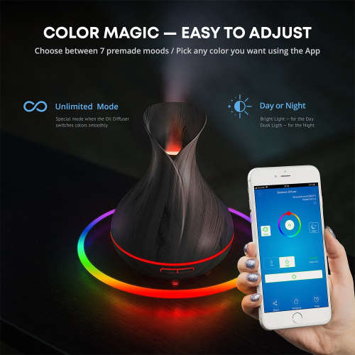 Smart WiFi Essential Oil Aromatherapy Ultrasonic Air Diffuser Humidifier (Dark Brown) ** Sale**