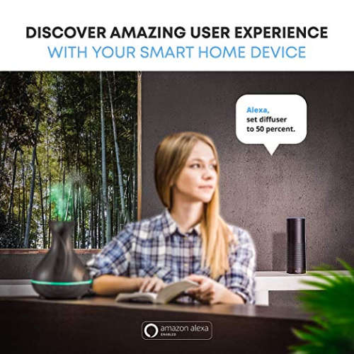 Smart WiFi Essential Oil Aromatherapy Ultrasonic Air Diffuser Humidifier (Dark Brown) ** Sale**