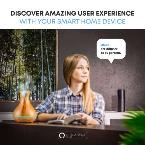 Smart WiFi Essential Oil Aromatherapy Ultrasonic Air Diffuser Humidifier (Light Brown) ** Sale**