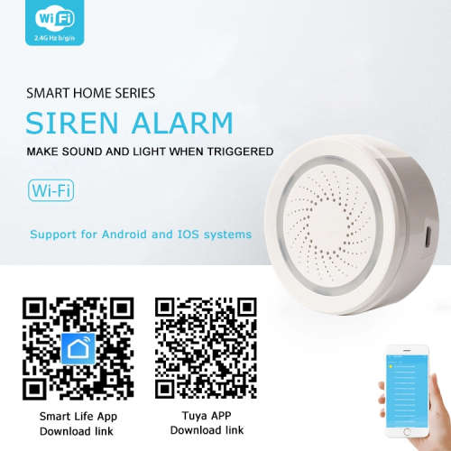 WIFI Control 100dB Siren Alarm Sensor System Supported by Android and IOS Devices