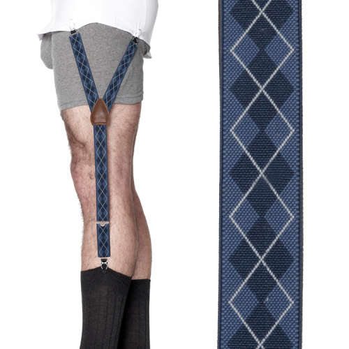 Shirttail Garter / Shirt Stays Ashford Navy and Cobalt by KK and Jay Supply Co