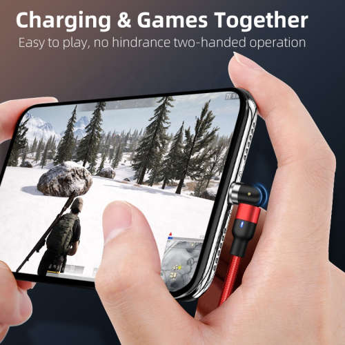 3 in 1 Magnetic Cable 3A Data Fast Charging 540 Rotatable 2m Micro, USB C, IOS Nylon Braided