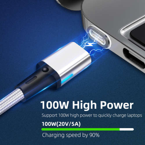 Magnetic Cable PD 20V 5A 100W Macbook Laptop Mobile Ultra Fast Charging and Data 1.8m Type C to C