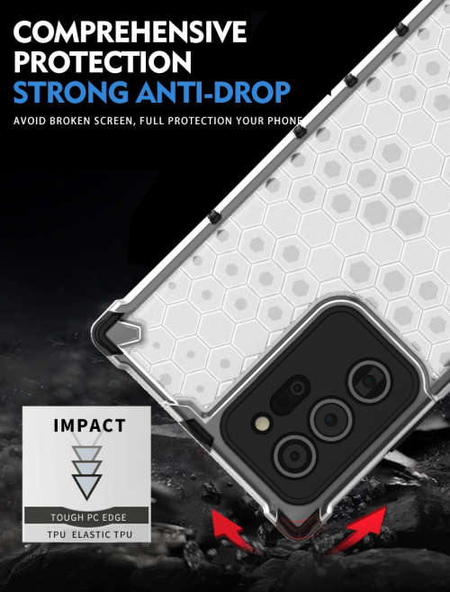 Galaxy Note 20 Ultra 5G Shockproof Honeycomb Cover - Transparent + DLife Screen Protector