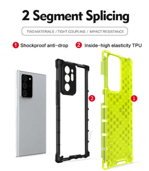 Galaxy Note 20 Ultra 5G Shockproof Honeycomb Cover - Transparent + DLife Screen Protector