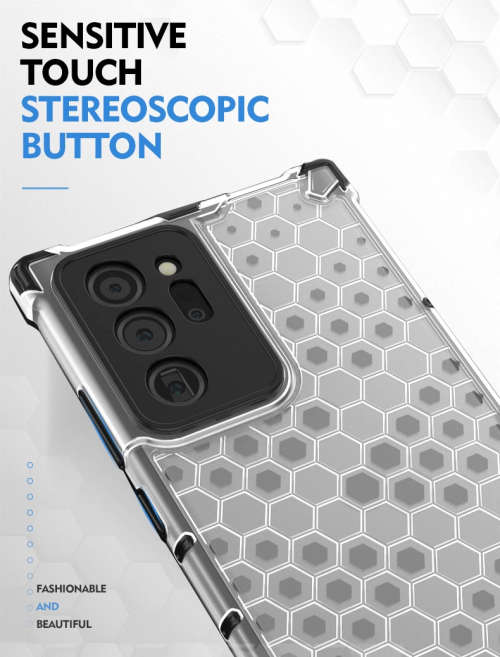 Galaxy Note 20 Ultra 5G Shockproof Honeycomb Cover - Transparent + DLife Screen Protector