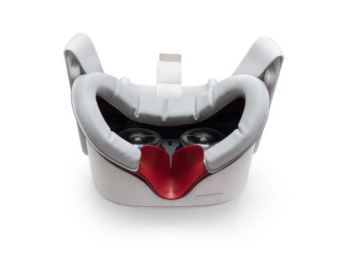 VR Cover Facial Interface and Foam Replacement Set for Oculus Quest 2 (Dark Red and White)