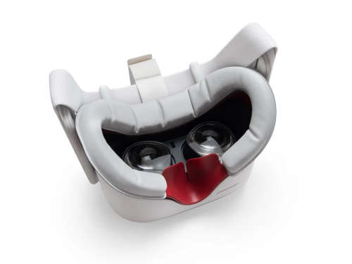 VR Cover Facial Interface and Foam Replacement Set for Oculus Quest 2 (Dark Red and White)