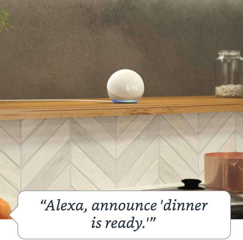 All-new Echo Dot (4th Gen) | Smart speaker with clock and Alexa | Glacier White