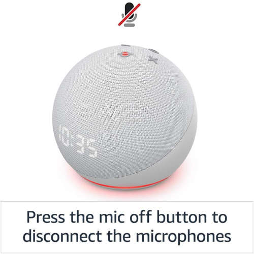 All-new Echo Dot (4th Gen) | Smart speaker with clock and Alexa | Glacier White