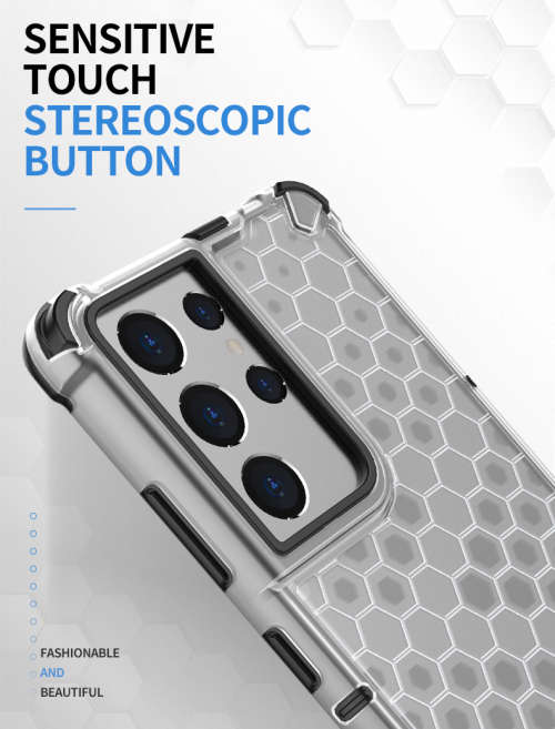 Samsung Galaxy S21 Ultra Shockproof Honeycomb Cover - Transparent **Sale**