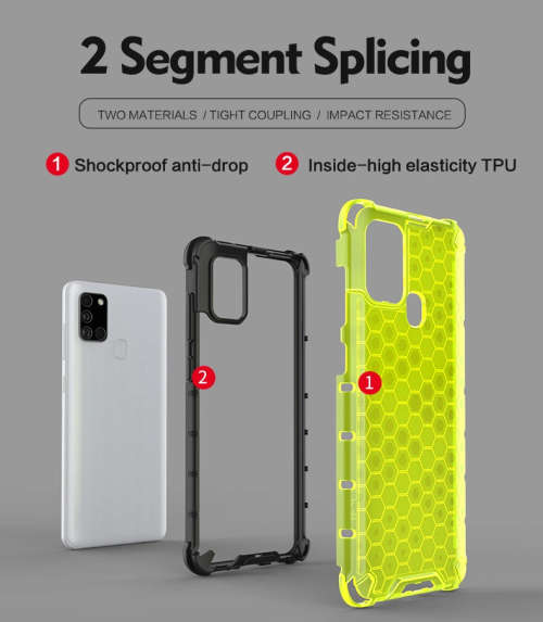Samsung Galaxy A21S Shockproof Honeycomb Cover - Transparent **Sale**