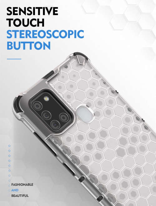 Samsung Galaxy A21S Shockproof Honeycomb Cover - Transparent **Sale**