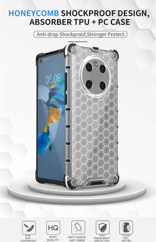 Huawei Mate 40 Shockproof Honeycomb Cover - Transparent **Sale**