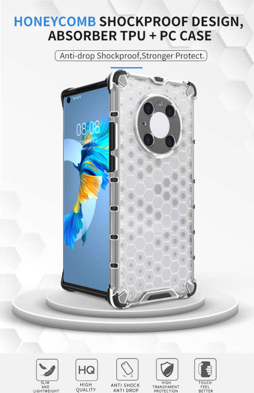 Huawei Mate 40 Pro Shockproof Honeycomb Cover - Transparent **Sale**