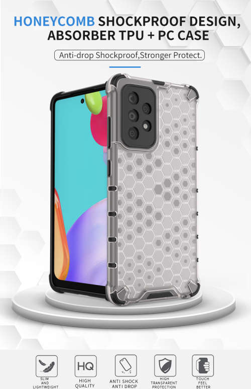 Samsung Galaxy A32 A52 A72 Shockproof Honeycomb Cover - Transparent **Sale**