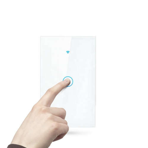 WIFI Control Smart Life Tuya 1CH US LED Neutral or No Neutral Smart Switch with RF433Mhz (White)
