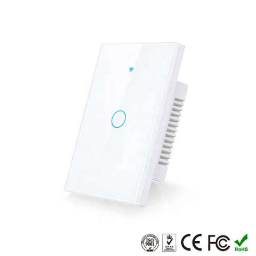 WIFI Control Smart Life Tuya 1CH US LED Neutral or No Neutral Smart Switch with RF433Mhz (White)