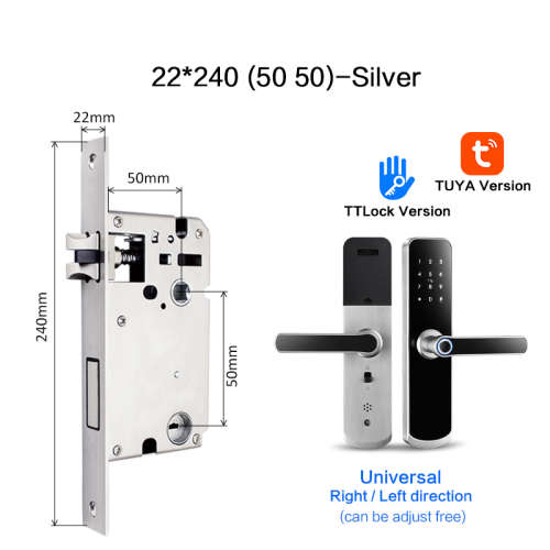 Smart Life Tuya Digital Smart Door Handle Lock Replacement 5050 Mortise Lock Body Only