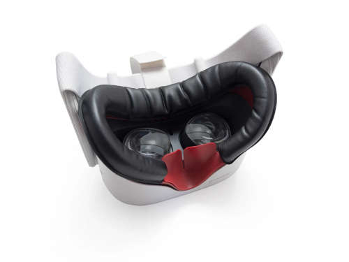 VR Cover Facial Interface and Foam Replacement Set for Oculus Quest 2 (Dark Red and Black)