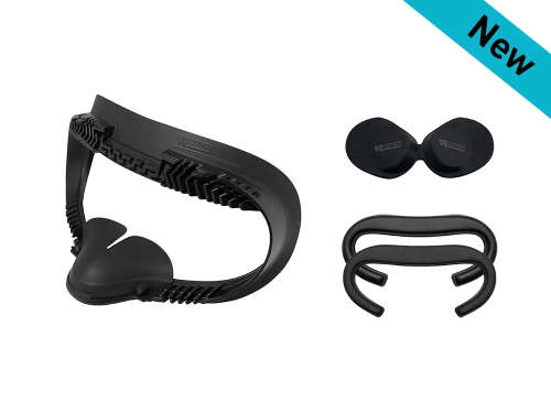 VR Cover Fitness Facial Interface and Foam Set for Oculus Quest 2 (Black)