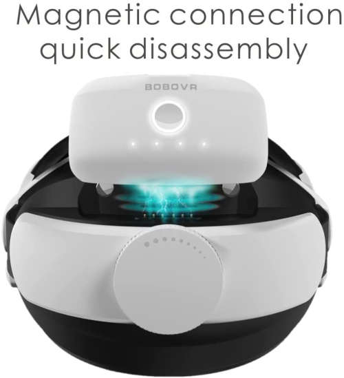 BOBOVR M2 Pro Battery Pack Head Strap for Oculus Quest 2 with 5200mah Replaceable Power Bank