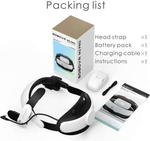 BOBOVR M2 Pro Battery Pack Head Strap for Oculus Quest 2 with 5200mah Replaceable Power Bank