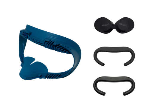 VR Cover Fitness Facial Interface and Foam Set for Oculus Quest 2 (Dark Blue and Black)