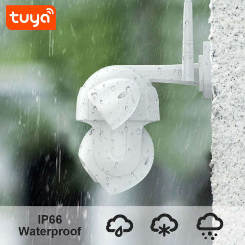 WIFI Control Smart Life Tuya Waterproof Outdoor 5MP HD PTZ Floodlight CCTV Camera