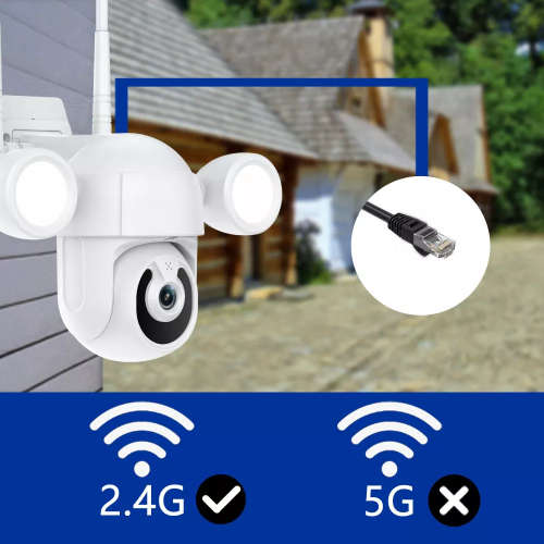 WIFI Control Smart Life Tuya Waterproof Outdoor 5MP HD PTZ Floodlight CCTV Camera