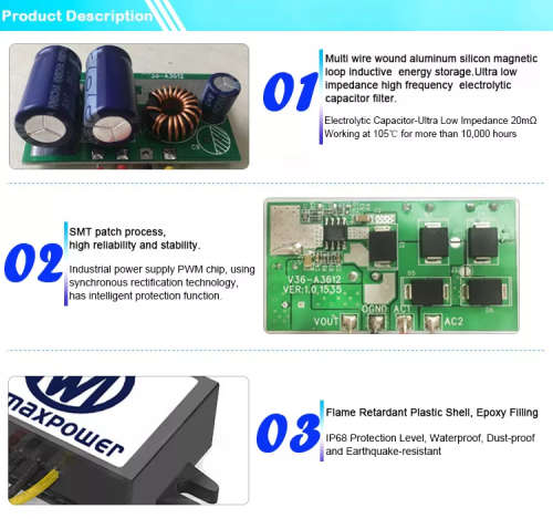 12V / 24V DC to 5V 3A DC Converter Dual USB Output (15W Max)