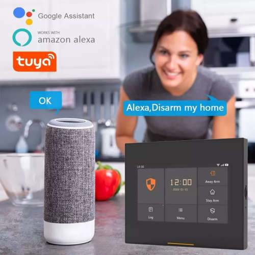 WIFI Control Smart Life Tuya H502 4G LTE Touch Screen Alarm System (Black)