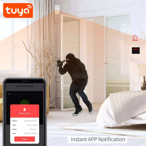 WIFI Control Smart Life Tuya H502 4G LTE Touch Screen Alarm System (Black)