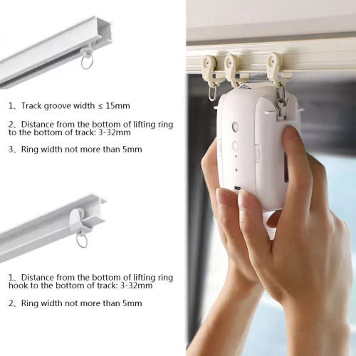 Smart Life Tuya Bluetooth Curtain Robot Motor for Track Rail with Remote Double Opening