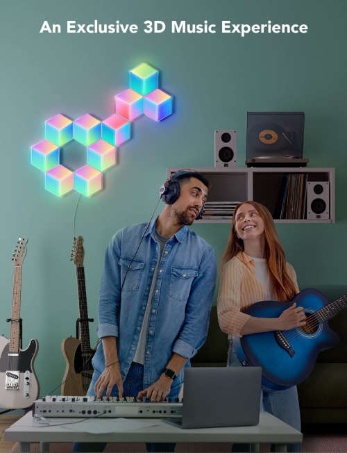 Govee Glide Hexa Pro Light Panels, RGBIC 3D Hexagon Wall Lights, Wi-Fi LED Creation Light with Music