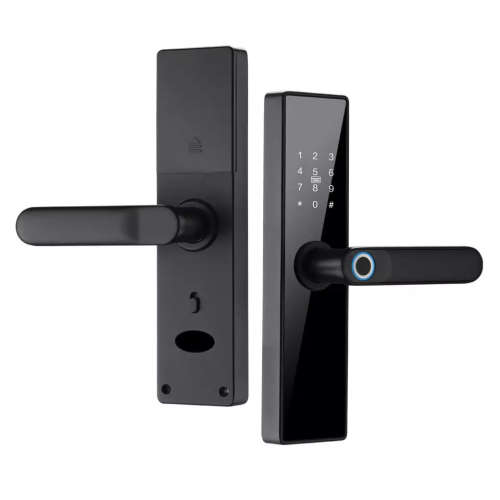 WIFI Control Smart Life Tuya Digital Fingerprint Door Handle Lock (Black)