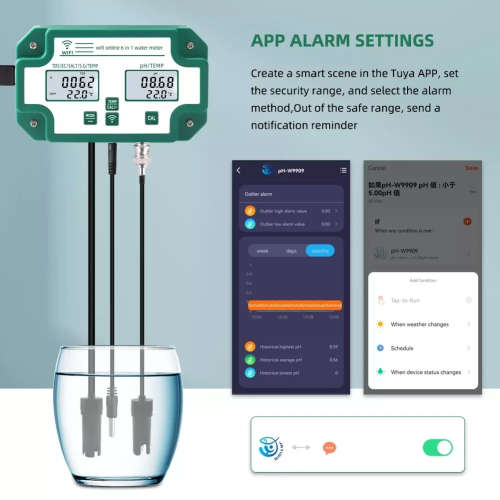 WIFI Control Smart Life Tuya Water Quality Detector 6 IN 1 TDS/EC/PH/Salinity/G.S/Temperature Tester