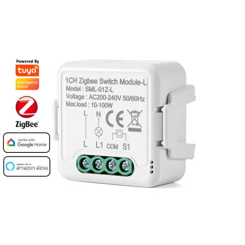 Smart Life Tuya Zigbee 1CH 10-100W LED Light No Neutral Mini Switch Circuit Breaker